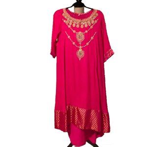 Women’s 3-Piece Pink Formal suit/Kameez Pakistani